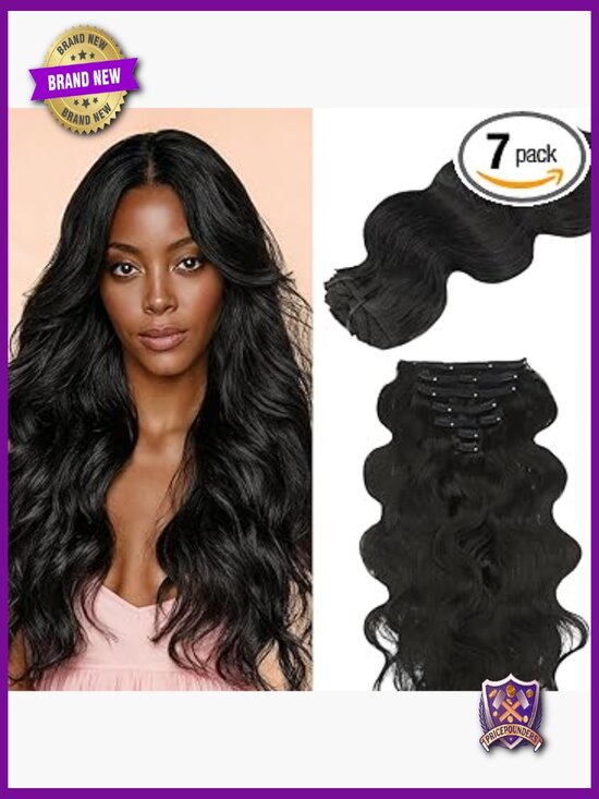 14in 7pcs 120g Clip in Hair Extensions Real Human Hair Body Wave main image 6